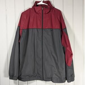 Nike Y2K Grey Label Red & Grey Lined Windbreaker Rain Jacket